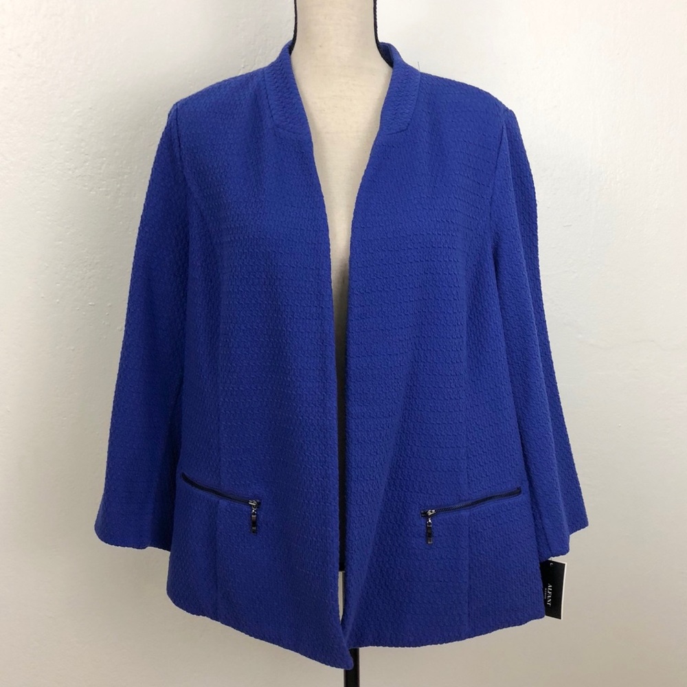 Alfani Textured Knit Blue Blazer